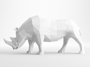rhinoceros low poly Modelo 3D