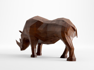 rhinoceros low poly Modelo 3D