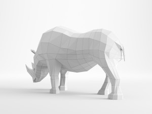 rhinoceros low poly Modelo 3D