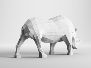 rhinoceros low poly Modelo 3D