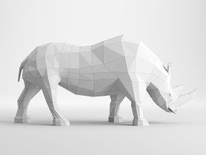 rhinoceros low poly Modelo 3D