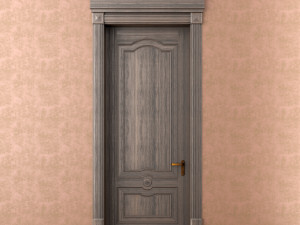 classic single wood door Modelo 3D