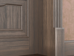 classic single wood door 3D 模型
