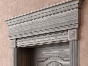 classic single wood door 3D 模型