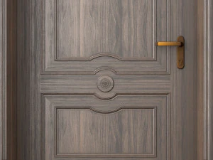 classic single wood door 3D Model
