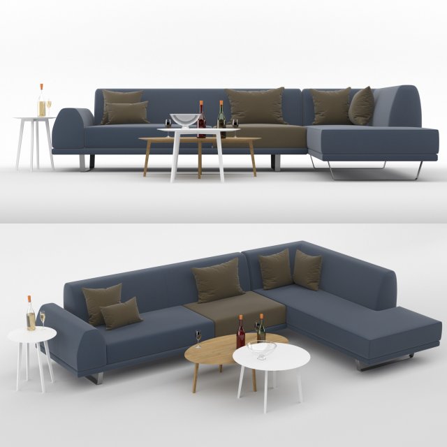 sectional sofa portland 3 3Dモデル .c4d .max .obj .3ds .fbx .stl .blend