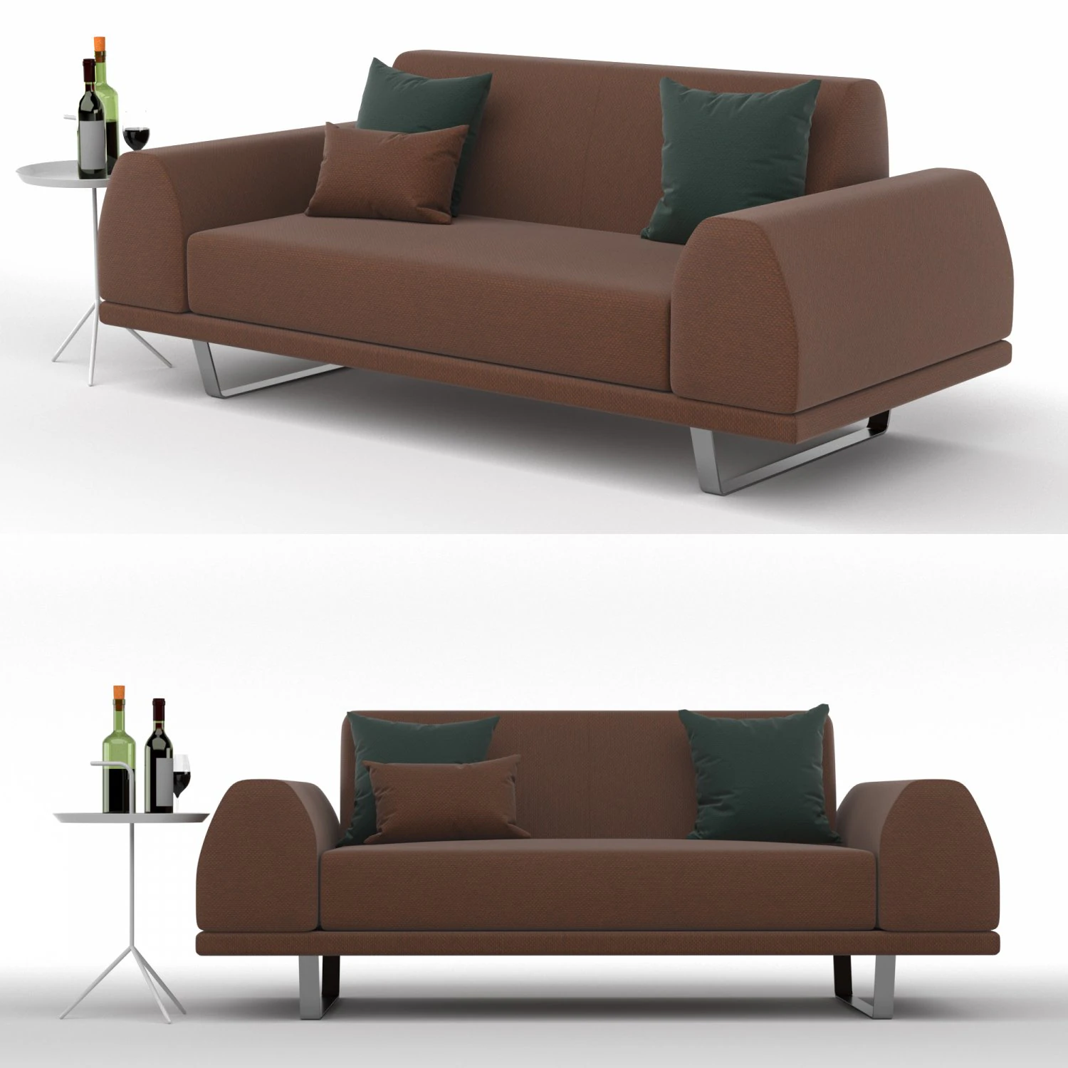 portland 2 seater sofa 3D Model .c4d .max .obj .3ds .fbx .stl .blend 