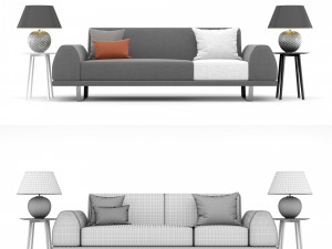 portland 2 5 seater sofa Model 3D