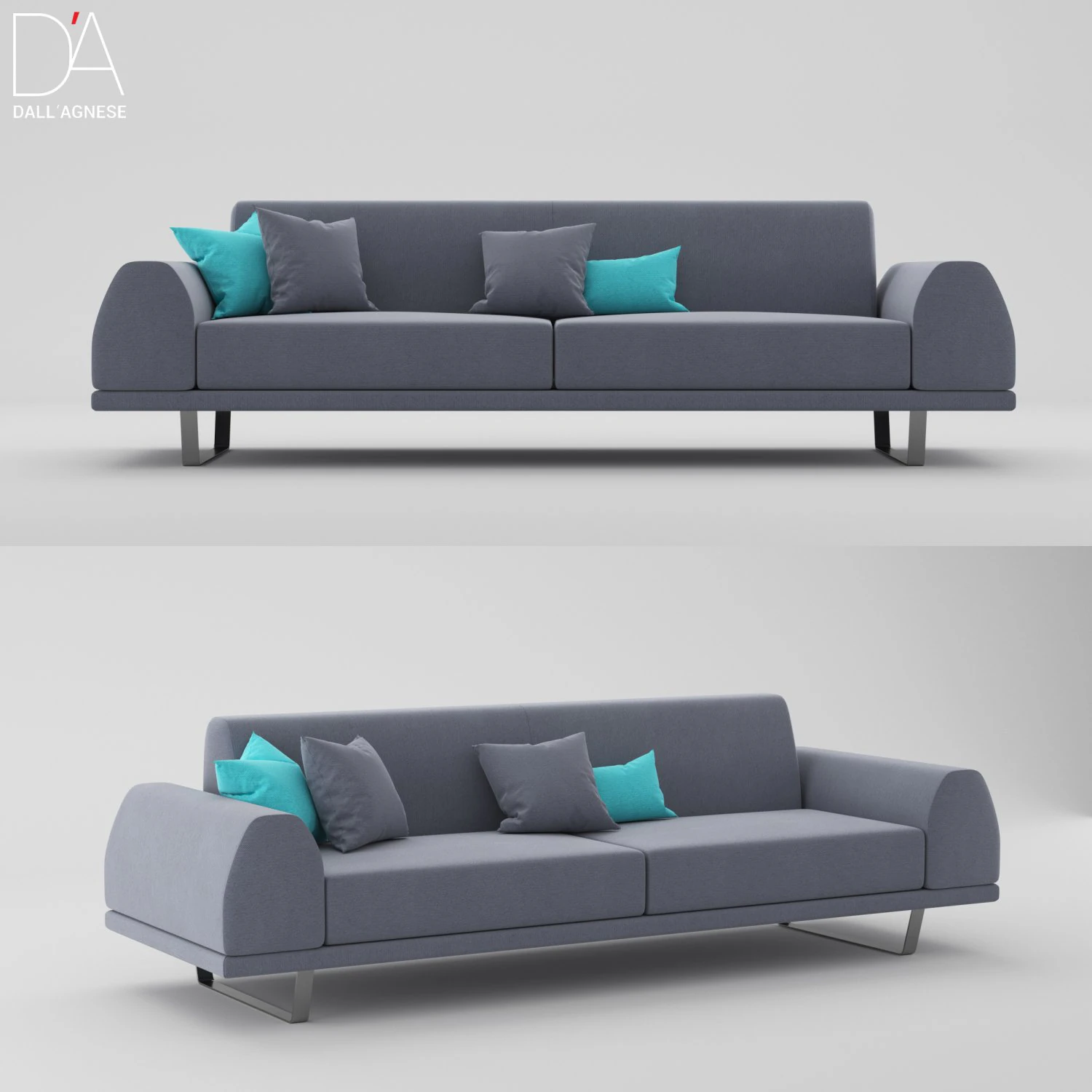 portland 3 seater sofa 3D Model .c4d .max .obj .3ds .fbx .stl .blend 