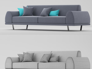 portland 3 seater sofa 3D 모델