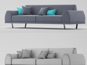 portland 3 seater sofa 3D Model