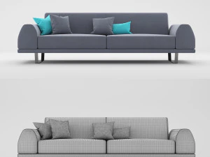 portland 3 seater sofa 3D Model