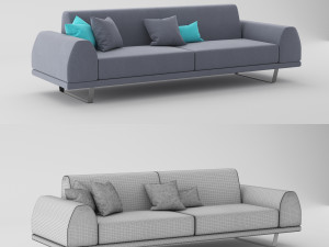 portland 3 seater sofa 3D 모델
