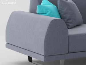 portland 3 seater sofa 3D Model