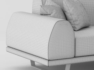 portland 3 seater sofa 3D Model