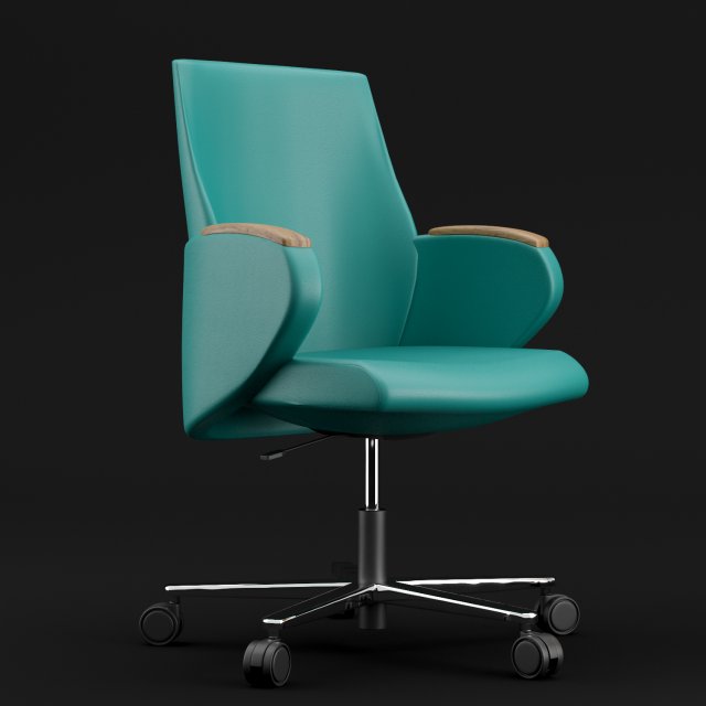 modern leather office chair small 3D Model .c4d .max .obj .3ds .fbx .stl .blend 