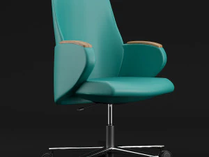 sedia da ufficio moderna in pelle piccola Modello 3D