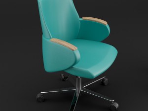 modern leather office chair small 3D Model