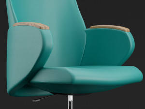 modern leather office chair small 3D Model