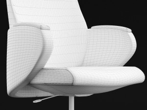 modern leather office chair small 3D Model
