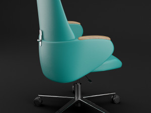 modern leather office chair small 3D Model
