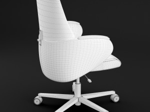 modern leather office chair small 3D Model