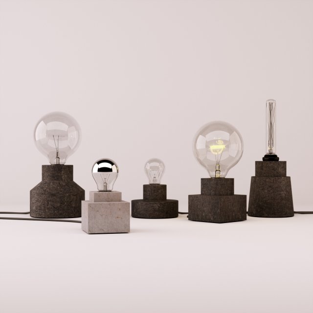 table lamps set 1 3D मॉडल .c4d .max .obj .3ds .fbx .stl .blend 