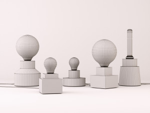 table lamps set 1 3D मॉडल