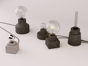 table lamps set 1 3D मॉडल