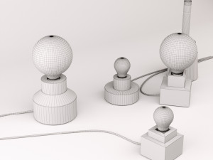 table lamps set 1 3D मॉडल