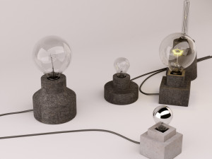 table lamps set 1 3D मॉडल