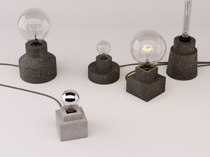 table lamps set 1 3D मॉडल