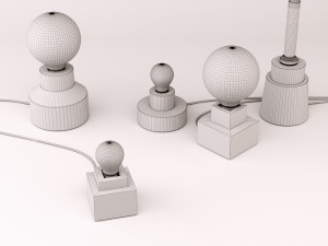 table lamps set 1 3D मॉडल