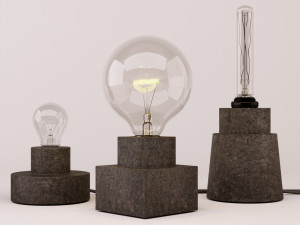 table lamps set 1 3D मॉडल