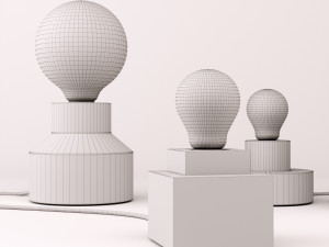 table lamps set 1 3D मॉडल