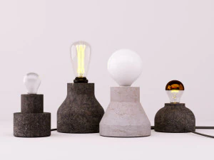 juego de lamparas de mesa 2 Modelo 3D