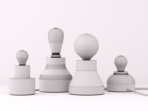 table lamps set 2 3Dモデル