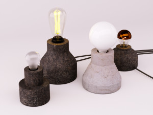 table lamps set 2 3Dモデル