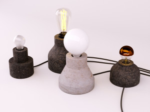 table lamps set 2 3Dモデル