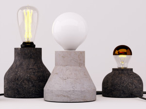 table lamps set 2 3Dモデル