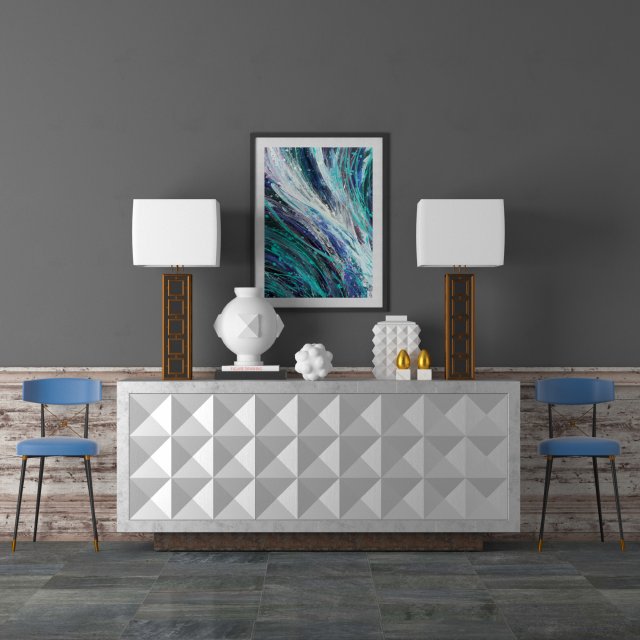 cabinet whith decor 2 3D 모델 .c4d .max .obj .3ds .fbx .stl .blend 