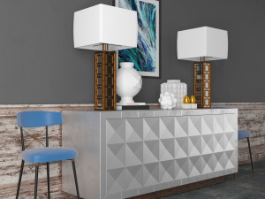 cabinet whith decor 2 3D 모델