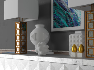 cabinet whith decor 2 3D 모델