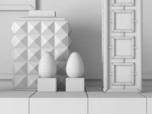 cabinet whith decor 2 3D 모델