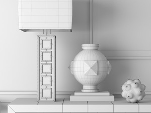 cabinet whith decor 2 3D 모델