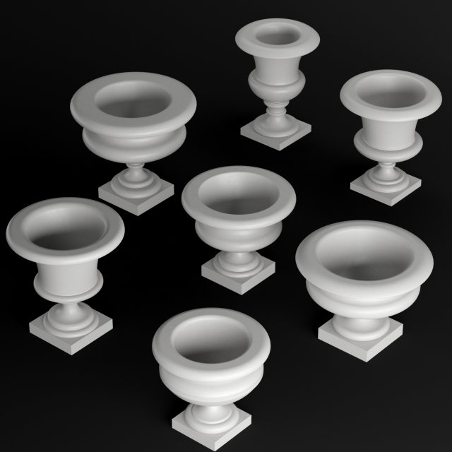 classic vase set 1 3D 模型 .c4d .max .obj .3ds .fbx .stl .blend 