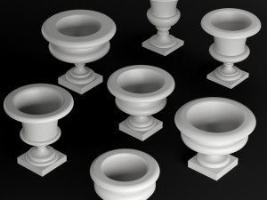 classic vase set 1 3D 모델