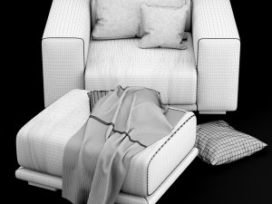 chair and puf model 3D Model