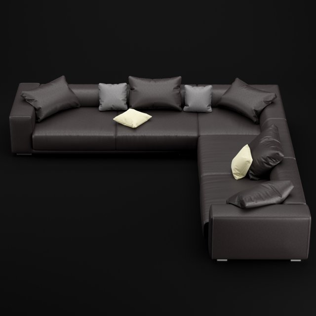 corner leather sofa Modelo 3D .c4d .max .obj .3ds .fbx .stl .blend