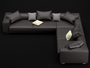 corner leather sofa 3D Модель
